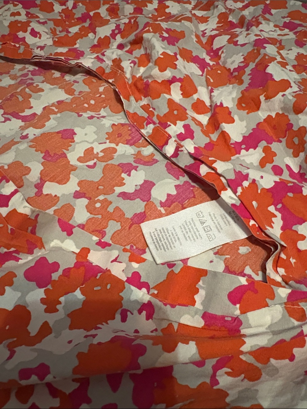 West Elm Floral Orange Pillow Case
